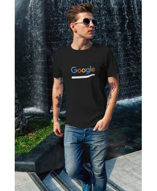 Koszulka męska z nadrukiem człowiek wyszukiwarka Google t-shirt męski