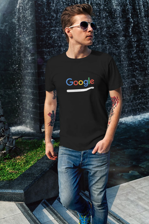 Koszulka męska z nadrukiem człowiek wyszukiwarka Google t-shirt męski — zdjęcie 3