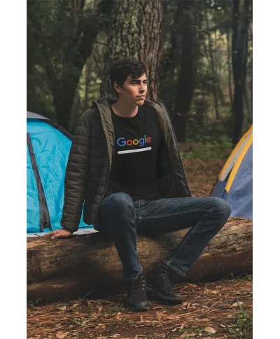 Koszulka męska z nadrukiem człowiek wyszukiwarka Google t-shirt męski