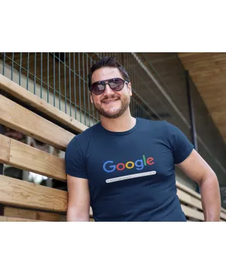 Koszulka męska z nadrukiem człowiek wyszukiwarka Google t-shirt męski