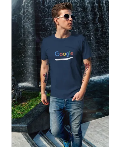 Koszulka męska z nadrukiem człowiek wyszukiwarka Google t-shirt męski