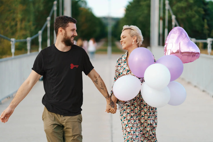 Koszulka męska Klucz do Serca prezent na walentynki dla zakochanych — zdjęcie 5