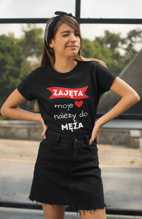 Koszulka damska Zajęta, moje serce należy do Męża dla Żony na Dzień Kobiet — zdjęcie 4