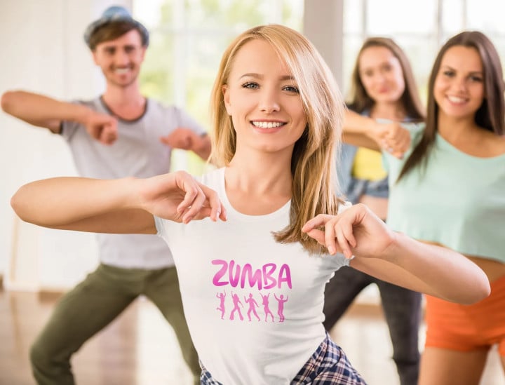 Koszulka damska ZUMBA taniec fitness energiczny t-shirt na trening — zdjęcie 3