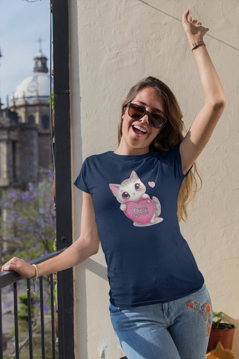 Koszulka damska słodki kotek z sercem You're Purr-fect na walentynki — zdjęcie 5