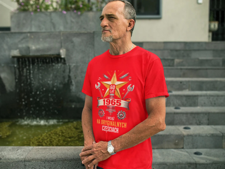 Koszulka męska prezent na 60 urodziny Wciąż na Oryginalnych Częściach — zdjęcie 2