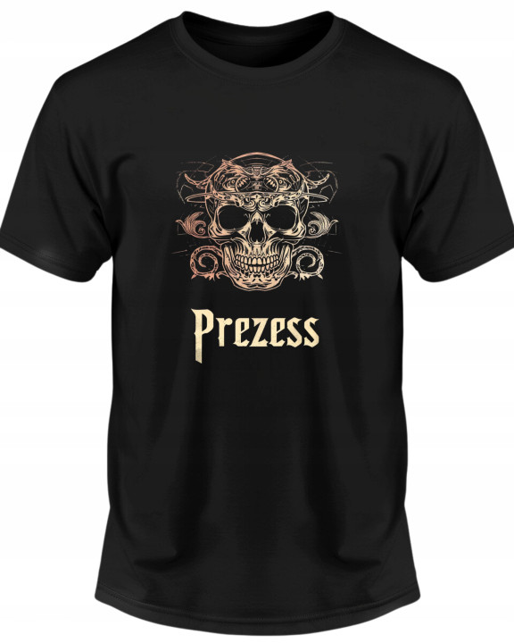 Koszulka męska Prezess Czaszka w stylu nowoczesnego gotyku T-shirt męski — zdjęcie 2