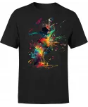 Koszulka męska abstrakcyjny wzór eksplozja muzyki i kolorów T-shirt męski