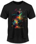 Koszulka męska abstrakcyjny wzór eksplozja muzyki i kolorów T-shirt męski
