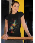 Koszulka damska abstrakcyjny wzór eksplozja muzyki i kolorów T-shirt damski