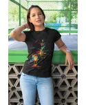 Koszulka damska abstrakcyjny wzór eksplozja muzyki i kolorów T-shirt damski