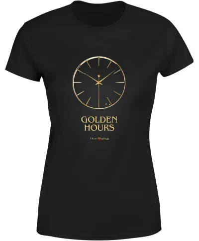 Koszulka damska Golden Hours złote godziny czas zegar T-shirt damski