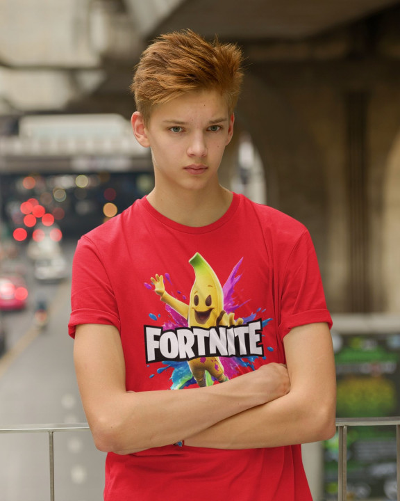 Koszulka dziecięca z grą FORTNITE banan bananka Peely prezent dla gracza — zdjęcie 2