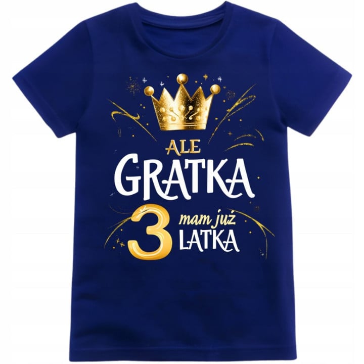 Koszulka dziecięca na 3 urodziny Ale Gratka mam już 3 Latka dla dziecka