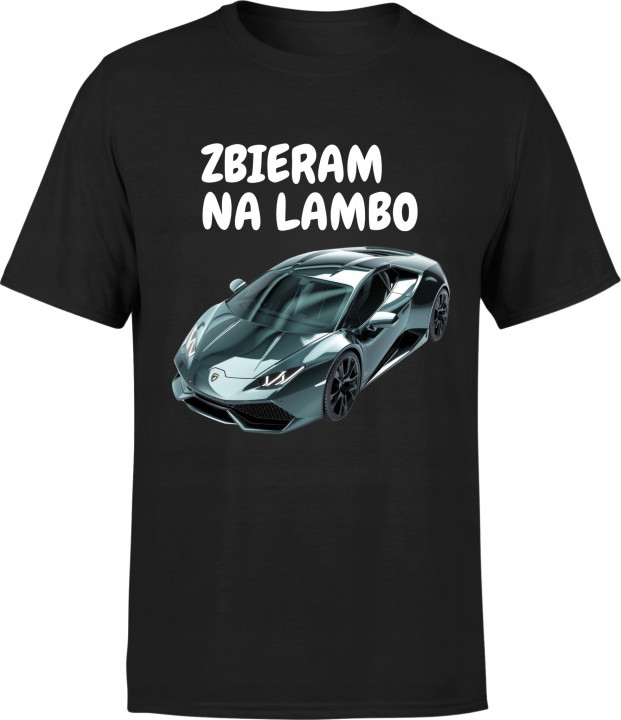 Koszulka męska Zbieram na Lambo śmieszny T-shirt męski