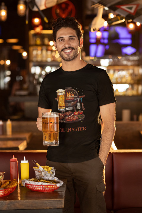 Koszulka męska GrillMaster Mistrz Grilla i Piwa T-shirt męski — zdjęcie 4