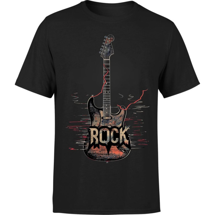 Koszulka męska ROCK z gitarą elektryczną vintage T-shirt męski