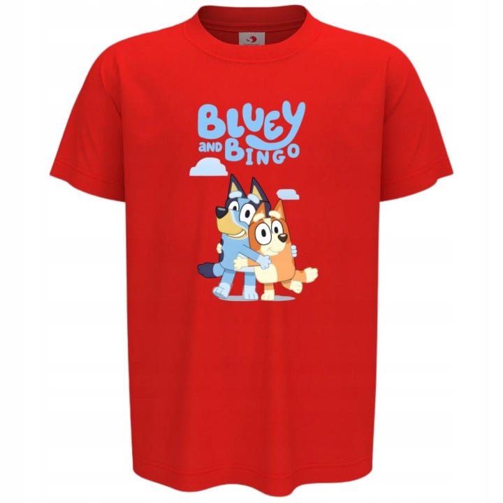 Koszulka dziecięca z postacią z bajki Bluey i Bingo prezent dla dziecka