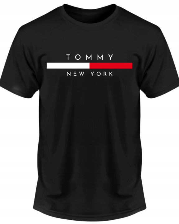 Koszulka męska TOMMY NEW YORK czarna T-shirt męski — zdjęcie 5