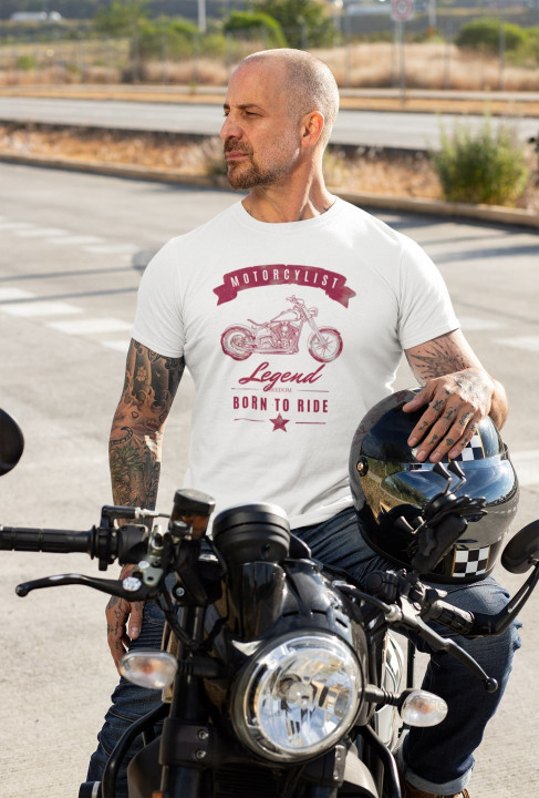 Koszulka męska Motorcyclist Legend Freedom Born to Ride 2 dla motocyklisty — zdjęcie 3