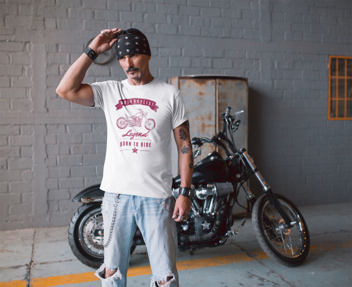 Koszulka męska Motorcyclist Legend Freedom Born to Ride 2 dla motocyklisty — zdjęcie 4
