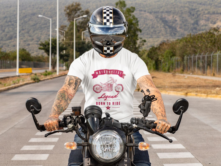 Koszulka męska Motorcyclist Legend Freedom Born to Ride 2 dla motocyklisty — zdjęcie 5