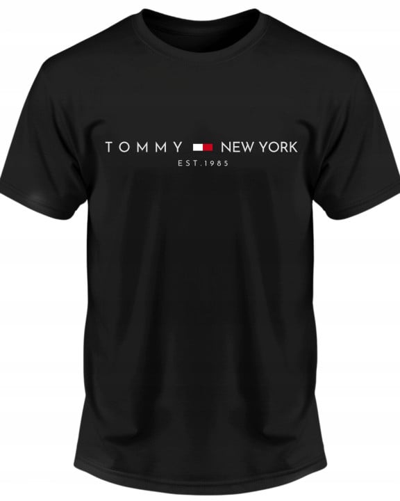 Koszulka męska TOMMY NEW YORK EST.1985 czarna T-shirt męski — zdjęcie 3