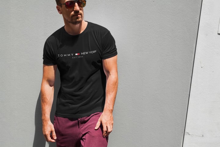 Koszulka męska TOMMY NEW YORK EST.1985 czarna T-shirt męski — zdjęcie 5