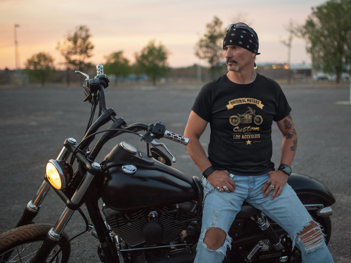 Koszulka męska Original Motors Custom dla Motocyklisty moda na co dzień — zdjęcie 3
