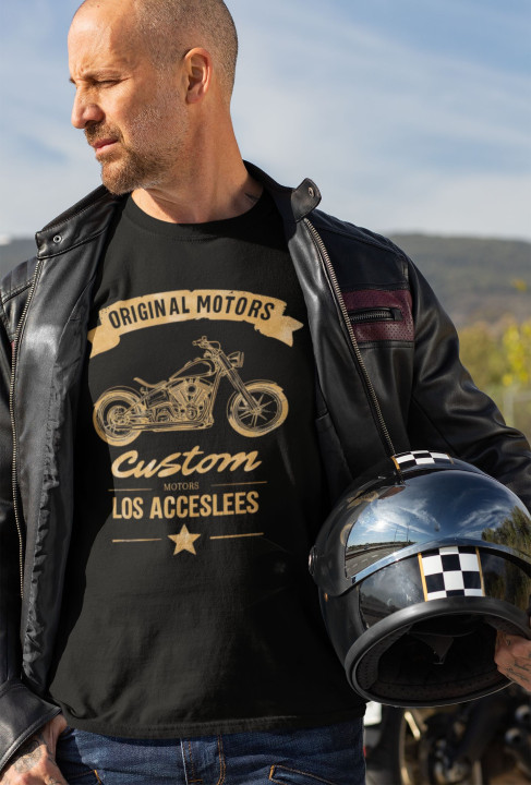 Koszulka męska Original Motors Custom dla Motocyklisty moda na co dzień — zdjęcie 2