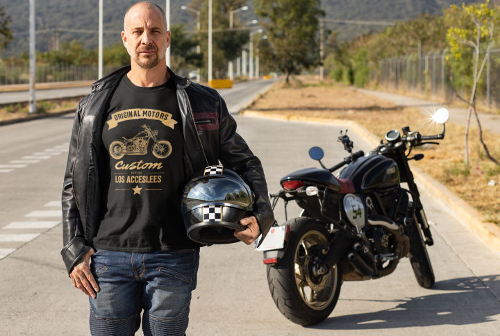 Koszulka męska Original Motors Custom dla Motocyklisty moda na co dzień — zdjęcie 4