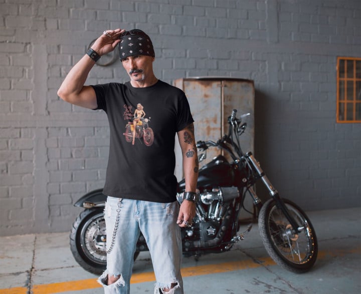 Koszulka męska dla motocyklisty Classic Ride Timeless Vibes kobieta motor — zdjęcie 3