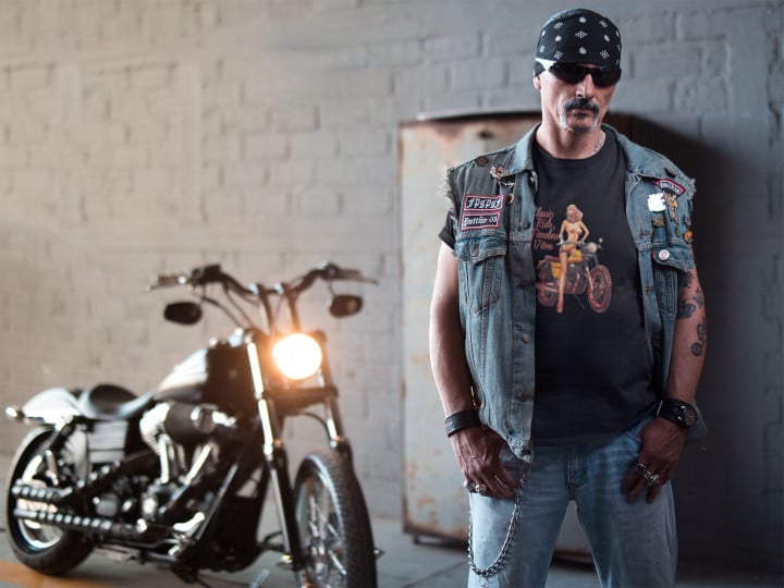 Koszulka męska dla motocyklisty Classic Ride Timeless Vibes kobieta motor — zdjęcie 4