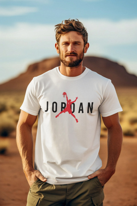 Koszulka męska z napisem nadrukiem modna koszykarska T-shirt męski — zdjęcie 2