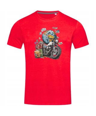Koszulka męska Pack Up and Ride prezent dla podróżnika motocyklisty