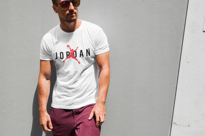 Koszulka męska z napisem nadrukiem modna koszykarska T-shirt męski — zdjęcie 4