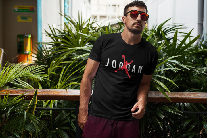 Koszulka męska z napisem nadrukiem modna koszykarska T-shirt męski — zdjęcie 7
