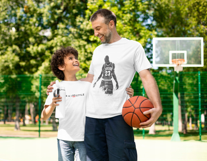 Koszulka męska koszykarska z postacią Michael J. T-shirt męski — zdjęcie 3