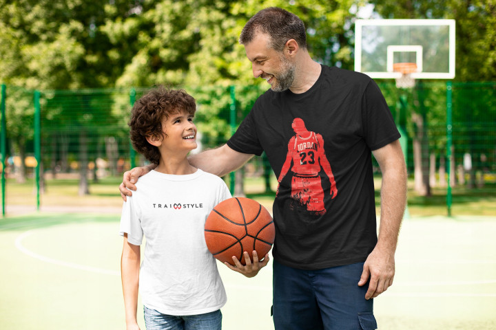 Koszulka męska koszykarska z postacią Michael J. T-shirt męski — zdjęcie 3