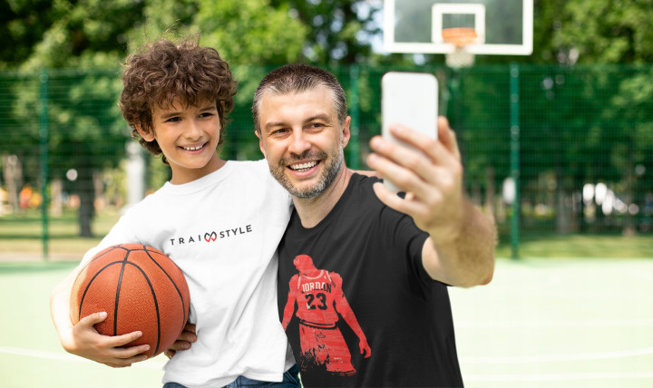 Koszulka męska koszykarska z postacią Michael J. T-shirt męski — zdjęcie 5