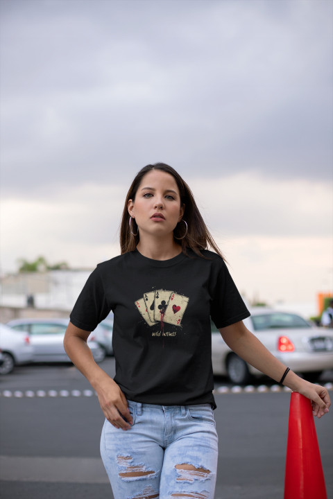Koszulka damska dla strategów Pokerowe cztery Asy Wild Instincts T-shirt — zdjęcie 4
