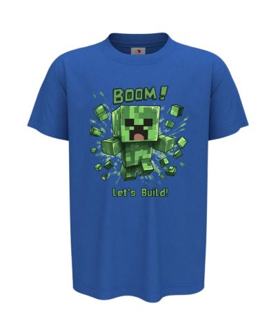 Koszulka dziecięca z Creeperem Minecraft Boom Let's Build prezent gracza