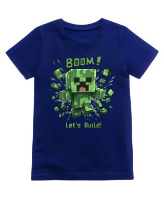 Koszulka dziecięca z Creeperem Minecraft Boom Let's Build prezent gracza