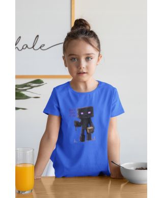 Koszulka dziecięca Minecraft Enderman Don't Look At Me fioletowa gra
