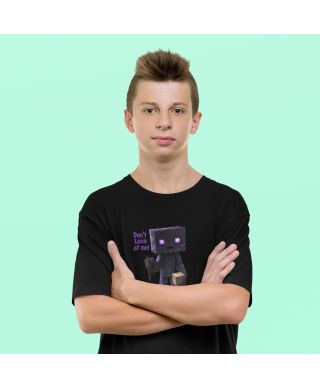 Koszulka dziecięca Minecraft Enderman Don't Look At Me fioletowa gra