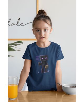Koszulka dziecięca Minecraft Enderman Don't Look At Me fioletowa gra