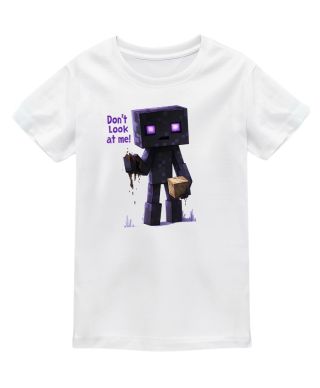 Koszulka dziecięca Minecraft Enderman Don't Look At Me fioletowa gra