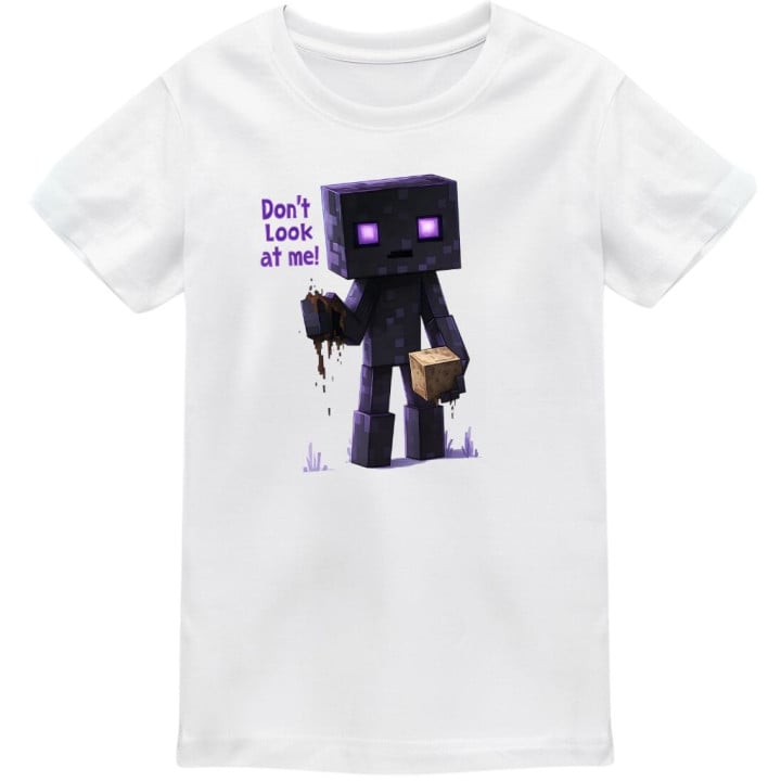 Koszulka dziecięca Minecraft Enderman Don't Look At Me fioletowa gra