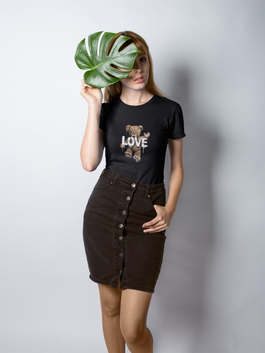 Koszulka damska Miś Teddy z napisem LOVE T-shirt damska — zdjęcie 2