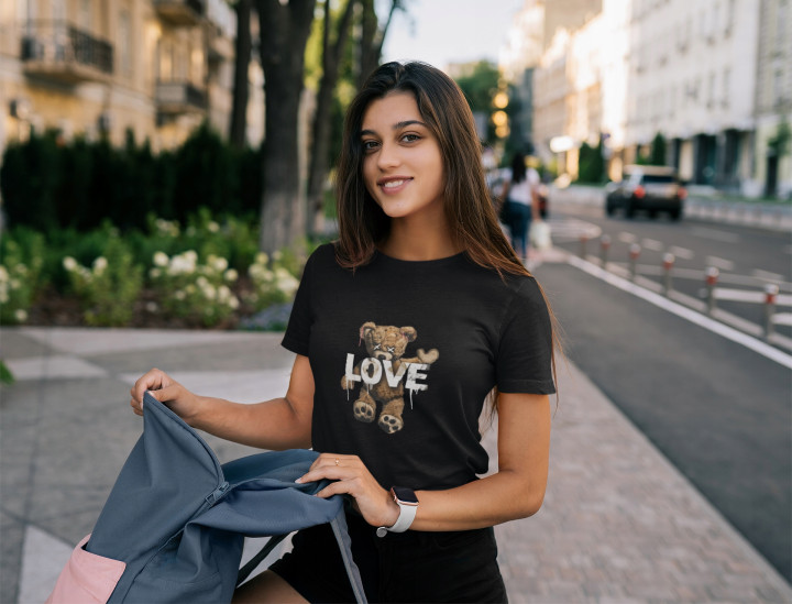 Koszulka damska Miś Teddy z napisem LOVE T-shirt damska — zdjęcie 5